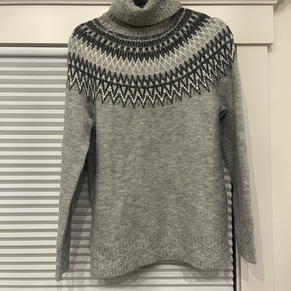 Talbots new with tags grey tinsel turtleneck
